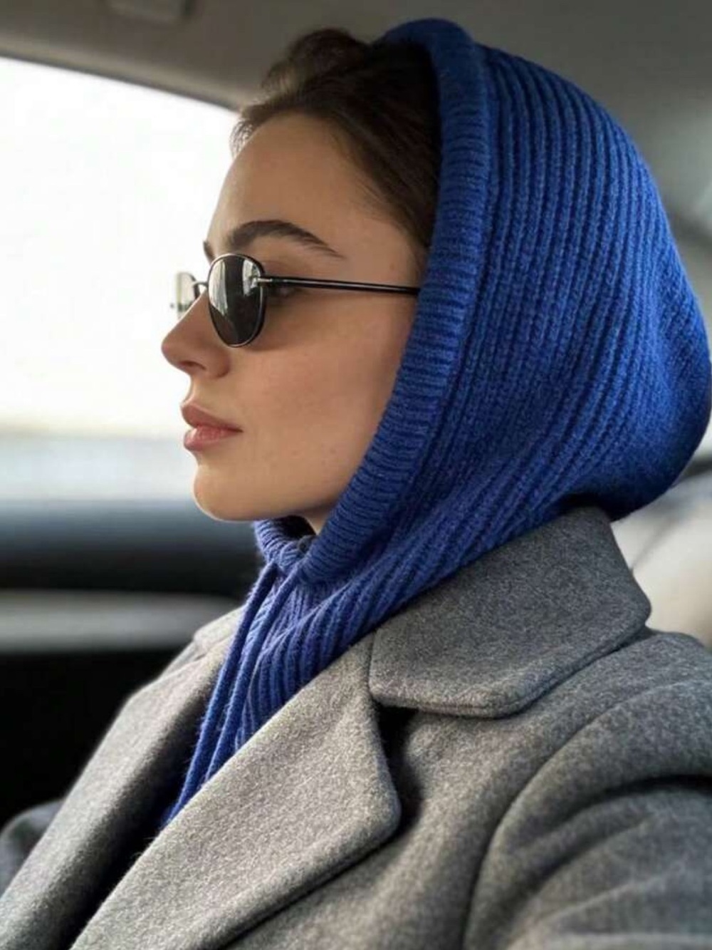 OBOVAY 1pc Women's Drawstring Faux Collar Wool Balaclava Hat, Outdoor